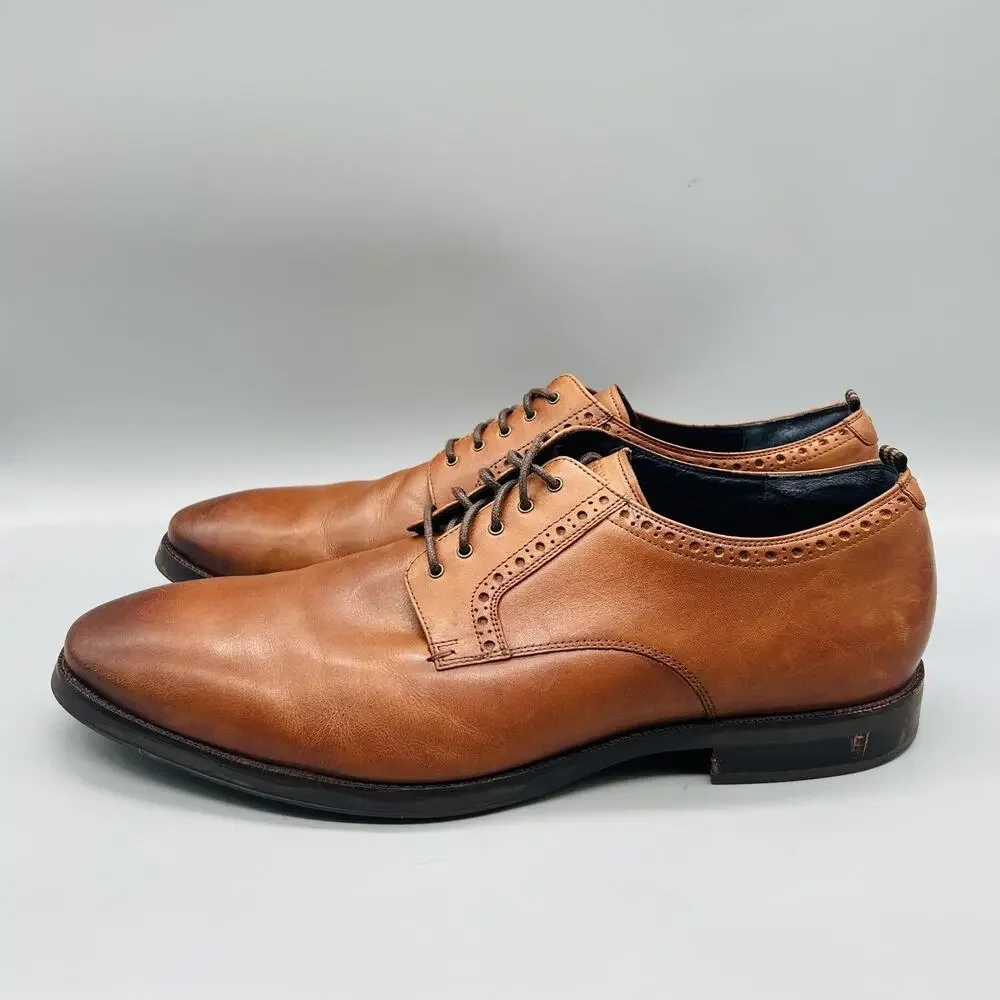 Cole Haan Shoes Mens 12 Brown Leather Grand OS Derby Oxford Dress Brogue Classic